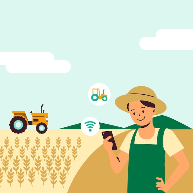Tecnologia agricola digitale vettoriale del sistema di sensori per l'agricoltura intelligente