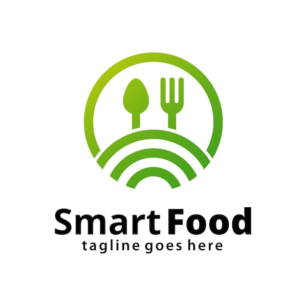 Vector smart food logo design template