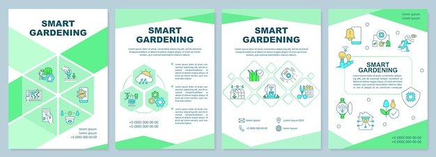 Smart gardening green brochure template