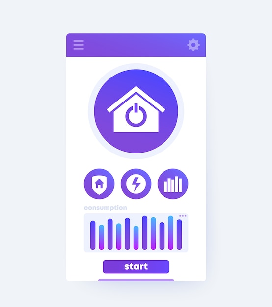 Smart home app interface, mobile ui design