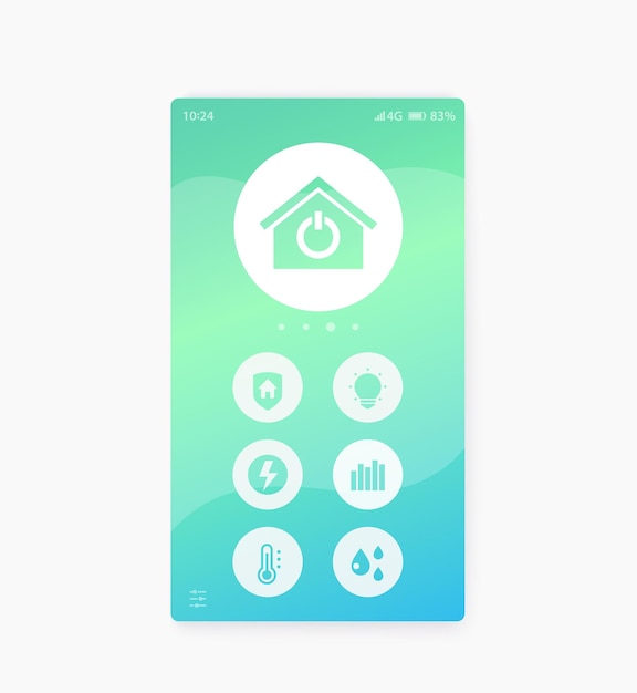 Vector smart home app interface, mobile ui, vector