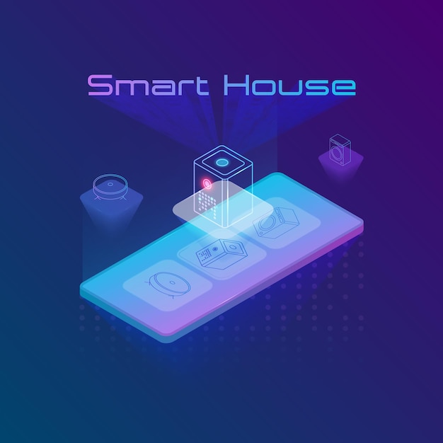 Smart home application Vector illustrationVector background Smart House