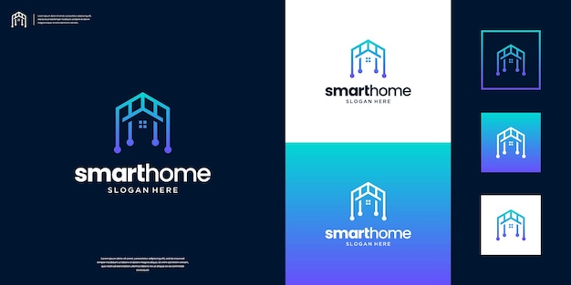 Smart Home Connection Icon Logo Vector