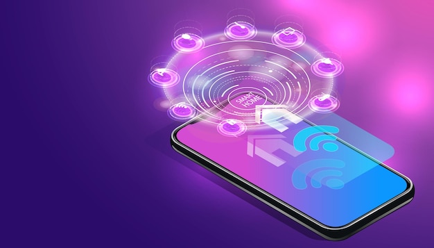 スマート ホーム制御スマートフォン ホーム オートメーション システムのモノのインターネット技術