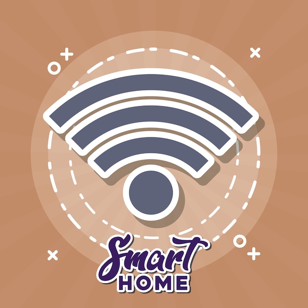 Smart home design with wifi icon 