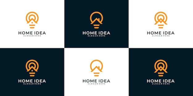 Smart home logo design collection