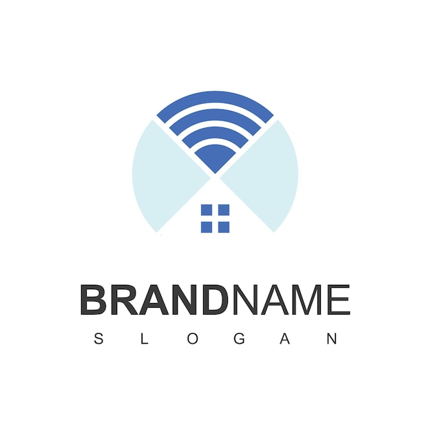 Smart home-logo met draadloos symbool