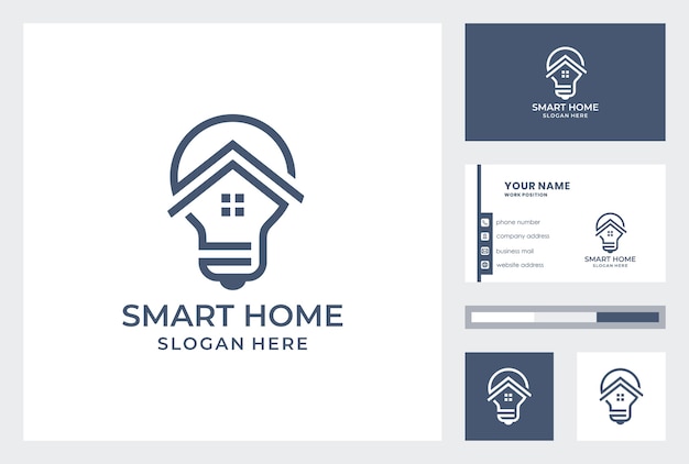 Smart home-logo met sjabloon voor visitekaartjes.