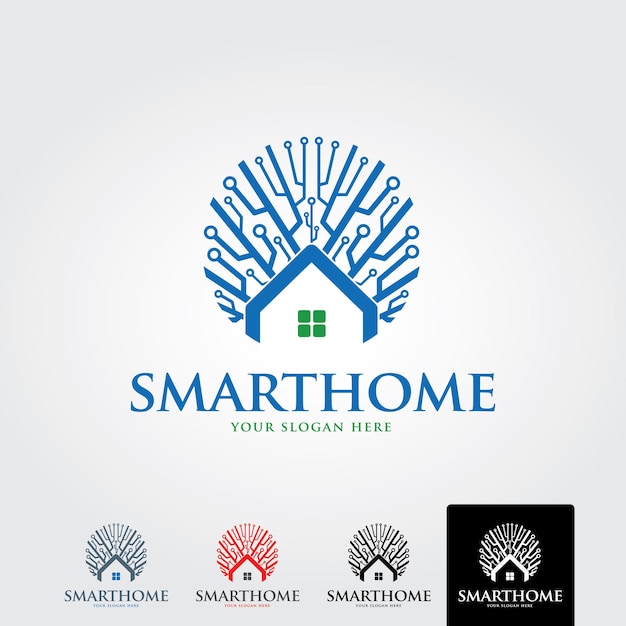 Smart home logo sjabloon vector illustrator eps