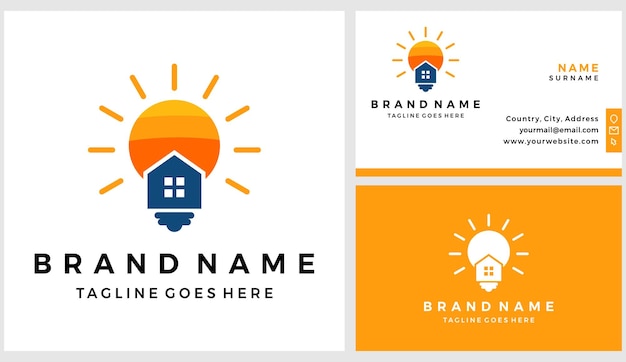 Smart home logo with business card design