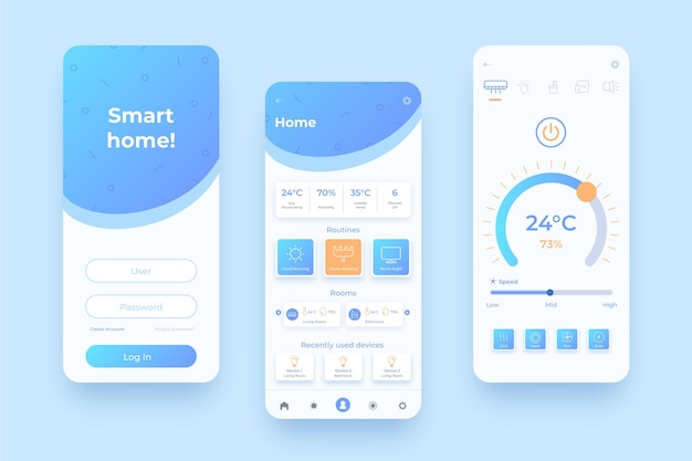 Vector smart home management mobiele homepages