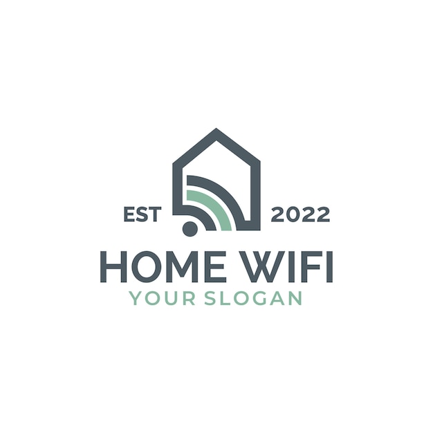 Smart Home studio wifi connect logo design illustration