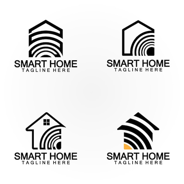 Smart Home Tech signaal wifi draadloos Logo Vector ontwerpsjabloon