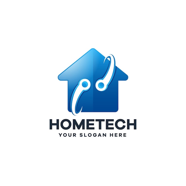 Smart home technology gradient real estate logo