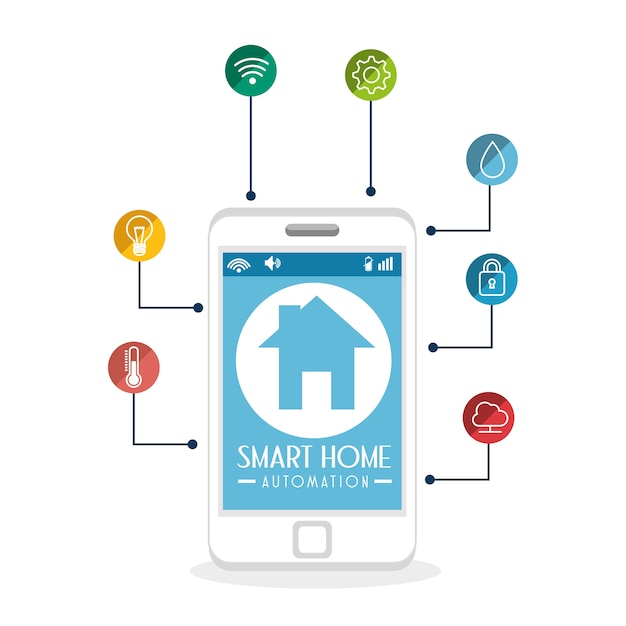 Vector smart home technology icon vector illustration design