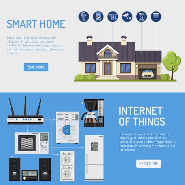 Vector smart house en internet of things illustratie