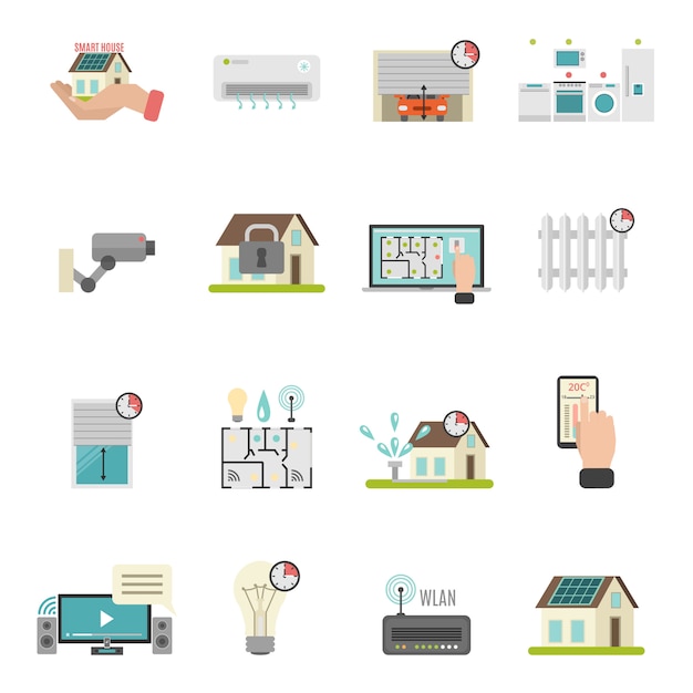 Vector smart house icons set