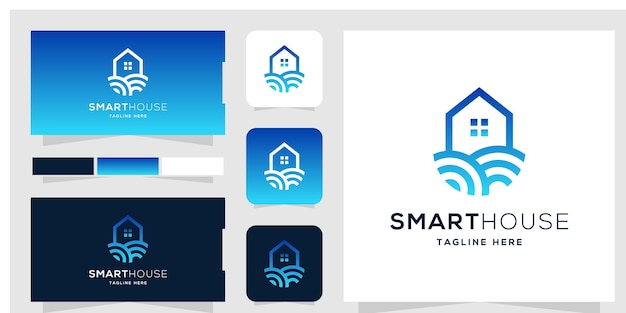 스마트 하우스 로고 디자인 서식 파일 및 명함