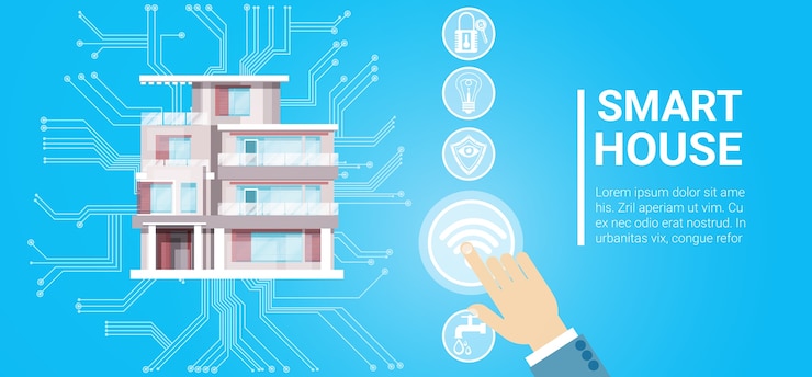 Vector smart house technology control system icon infographic 