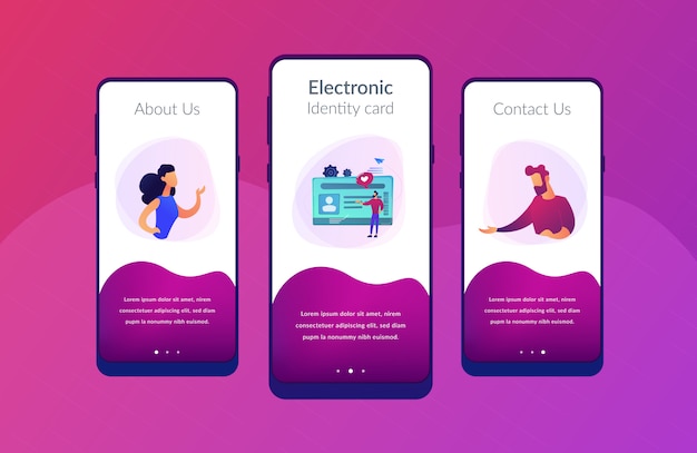Smart id card app interface template.