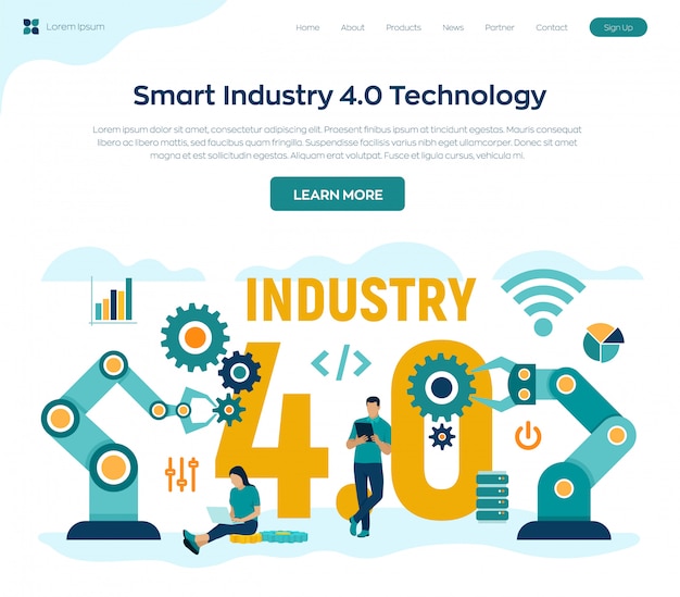 Vector smart industry 4.0 concept. industrial revolutions steps.