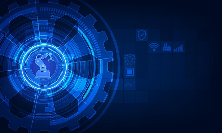 Vector smart industry 40 concept factory automation autonomous industrial technology