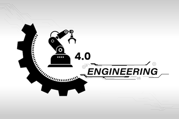 Vettore il concetto di smart industry 40 automatizzazione delle fabbriche tecnologia industriale autonoma