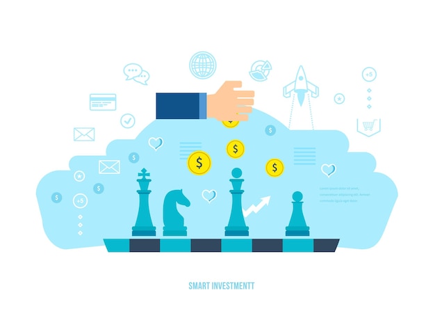 Vector smart investment finance banking market data analytics strategic management planning