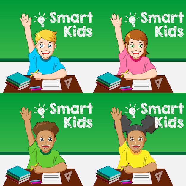 Vettore smart kid classroom