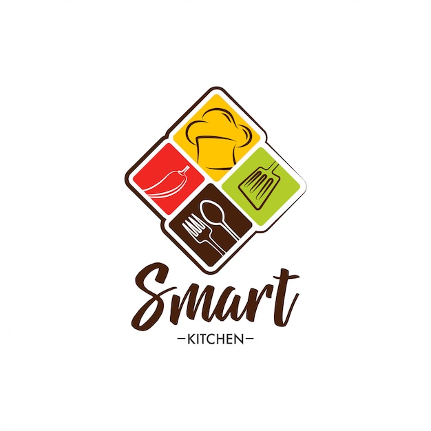 Вектор Умная кухня дизайн логотипа