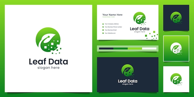 Smart Leaf digitale logo sjabloon.