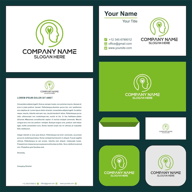 Smart leaf logo and business card