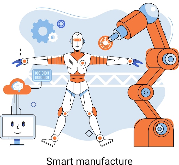 Smart manufacture concept with automated production line Most intensive and comprehensive use of network information technologies and cyberphysical systems at all stages of production and delivery