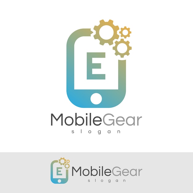 Smart mobile initial letter e logo design