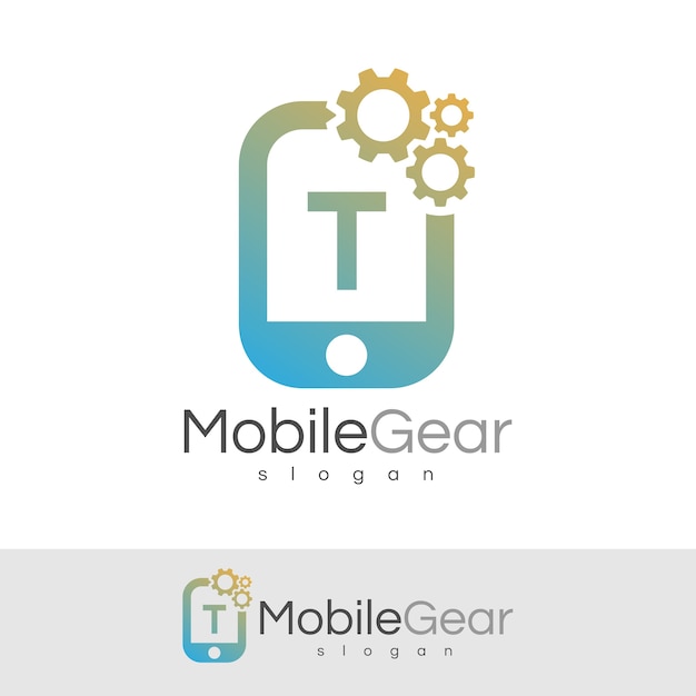 Smart mobile iniziale lettera t logo design