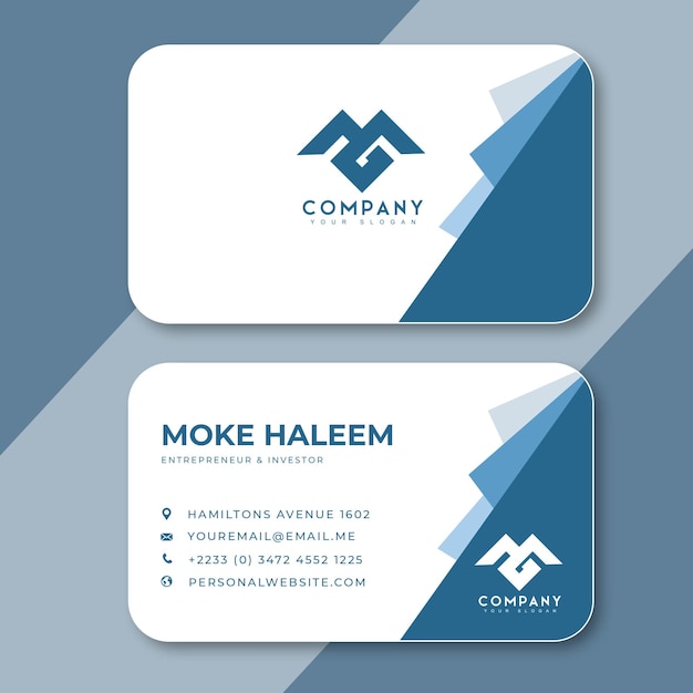 smart modern business card, vector illustration, dark blue