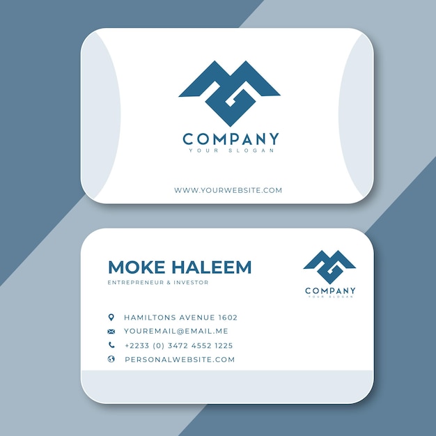 smart modern business card, vector illustration, dark blue