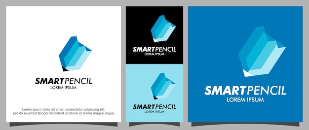 스마트 연필 로고 디자인 서식 파일