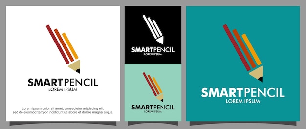 Vector smart pencil logo design template