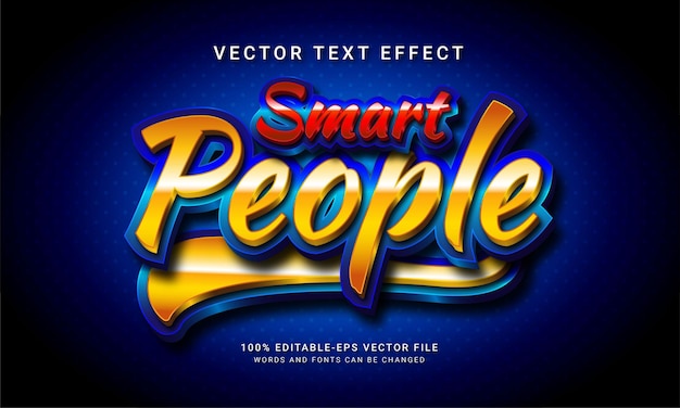 Smart people 3d editable text style effect