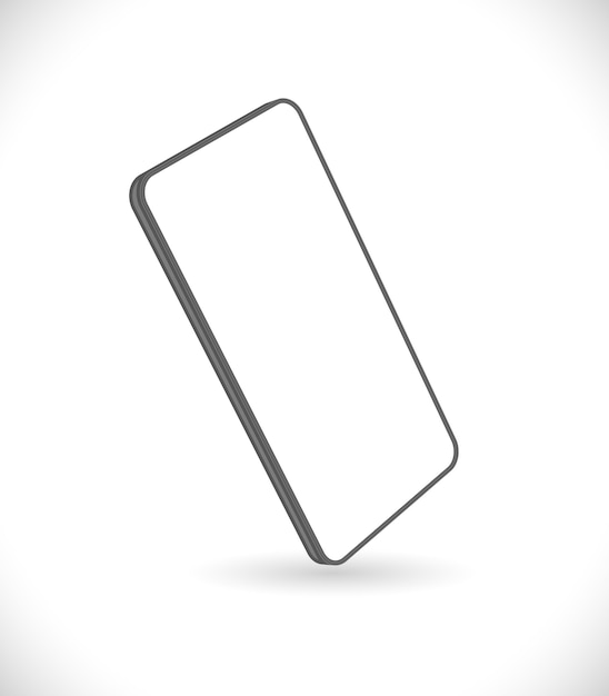 Vector smart phone 3d, blank screen