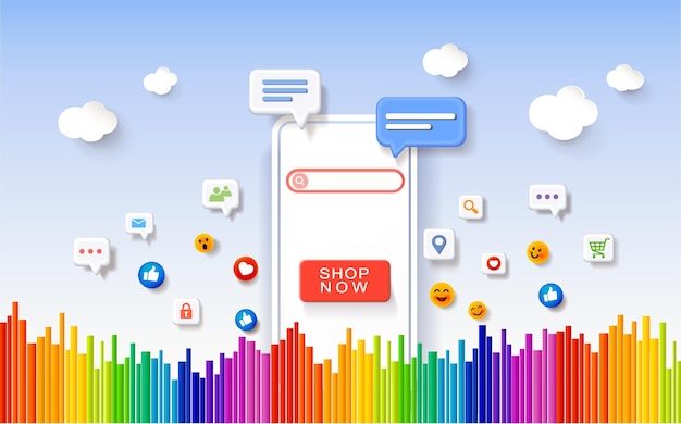 Приложение для смартфона покупки онлайн-продажи на веб-сайте векторная иллюстрация о покупках в интернете