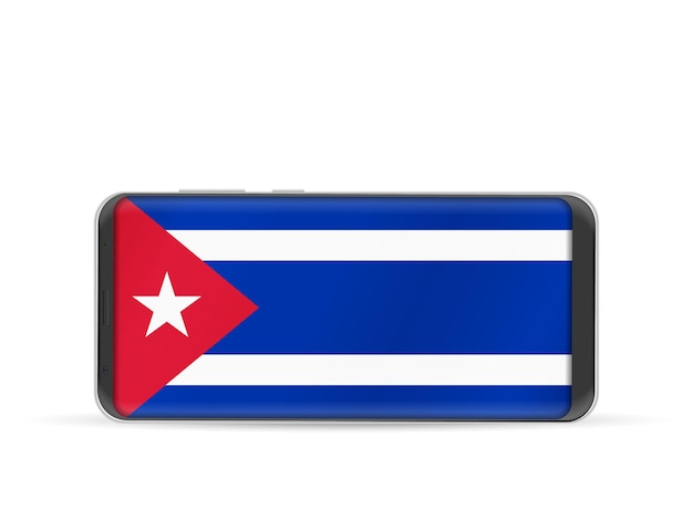 Smart phone Cuba flag