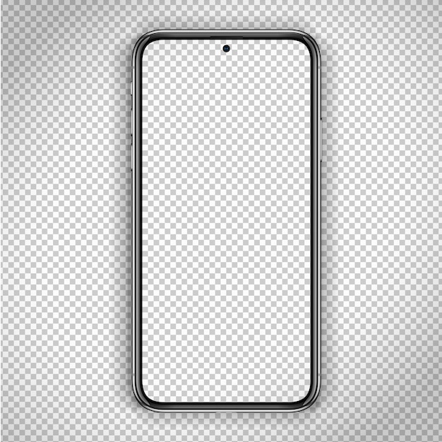 Vettore cornice per smartphone con display vuoto isolato cornice frontale per telefono cellulare illustrazione isometrica 3d telefono mockup realistico per smartphone dispositivo mock up per modello di presentazione ui ux