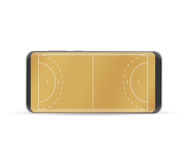 Vector smart phone handball court