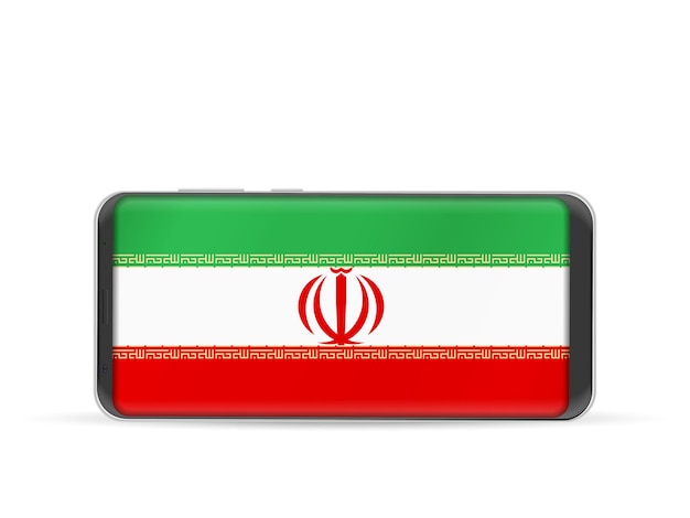 Vettore smart phone bandiera dell'iran