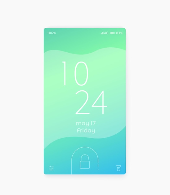 Vector smart phone lock screen, vector ui