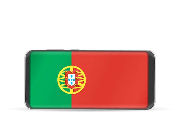 Vettore smart phone bandiera del portogallo