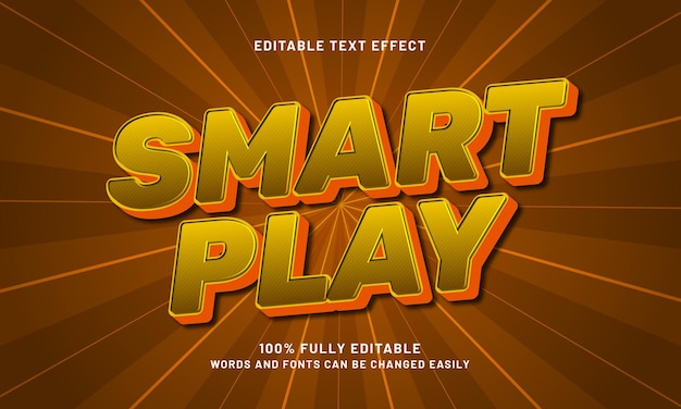Играть умные редактируемые текстовые эффекты с счастливой и игровой темой