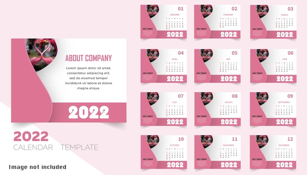 Smart ready desk Calendar design 2022  template